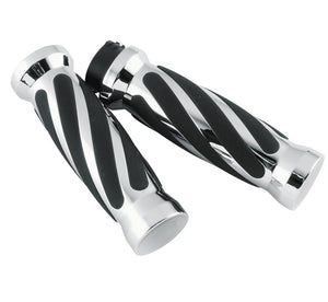 Grips, 1" bar, cable type; chrome plated: