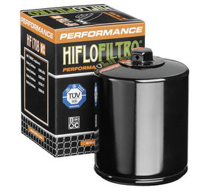 Hiflofiltro Racing Oil Filters For V-Twin: Evolution, XL: Chrome or Black