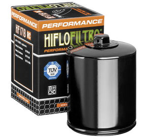 Hiflofiltro Racing Oil Filters For V-Twin: Twin Cam/ M8; Chrome or Black