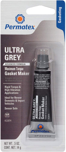Permatex Ultra Grey Rigid High-Torque RTV Silicone Gasket Maker, 0.5 oz.