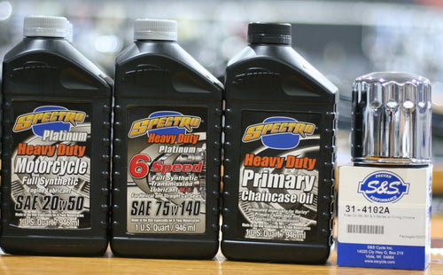(Full Synthetic) 20/50 Service Kit: '94-'04 Big Dog; '89-'99 Harley FLST/ FXST/ FXD; American Ironhorse: